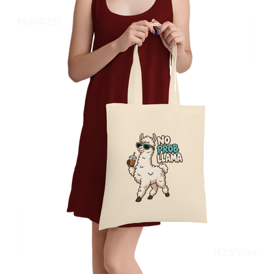 NoProbLlama Tote Bags 05 Natural