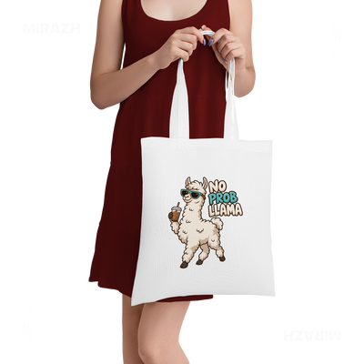 NoProbLlama Tote Bags 05 White