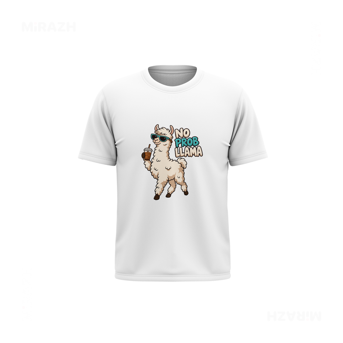 NoProbLlama Youth T Shirt 01 White