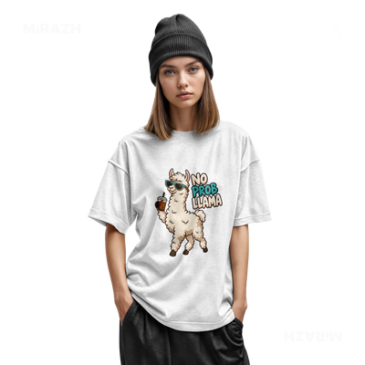 NoProbLlama Youth T Shirt 02 White