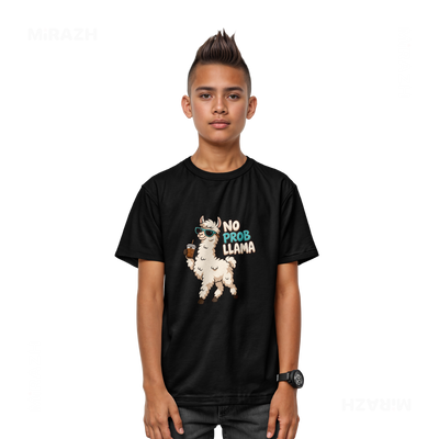 NoProbLlama Youth T Shirt 03 Black