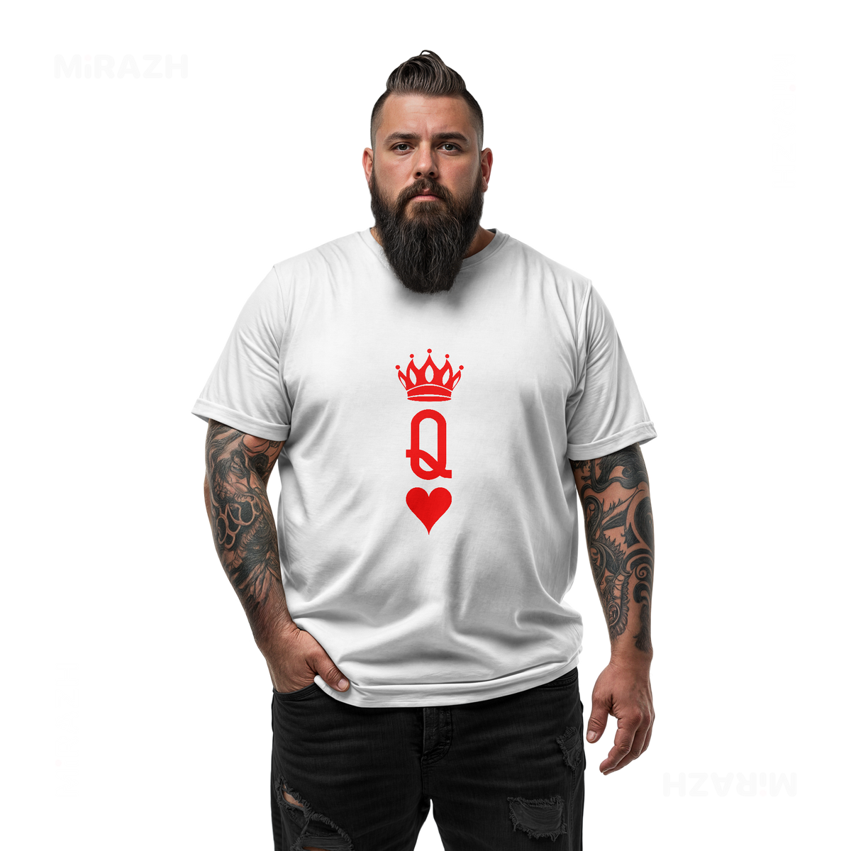 QueenOfHearts Adult T Shirt 05 White