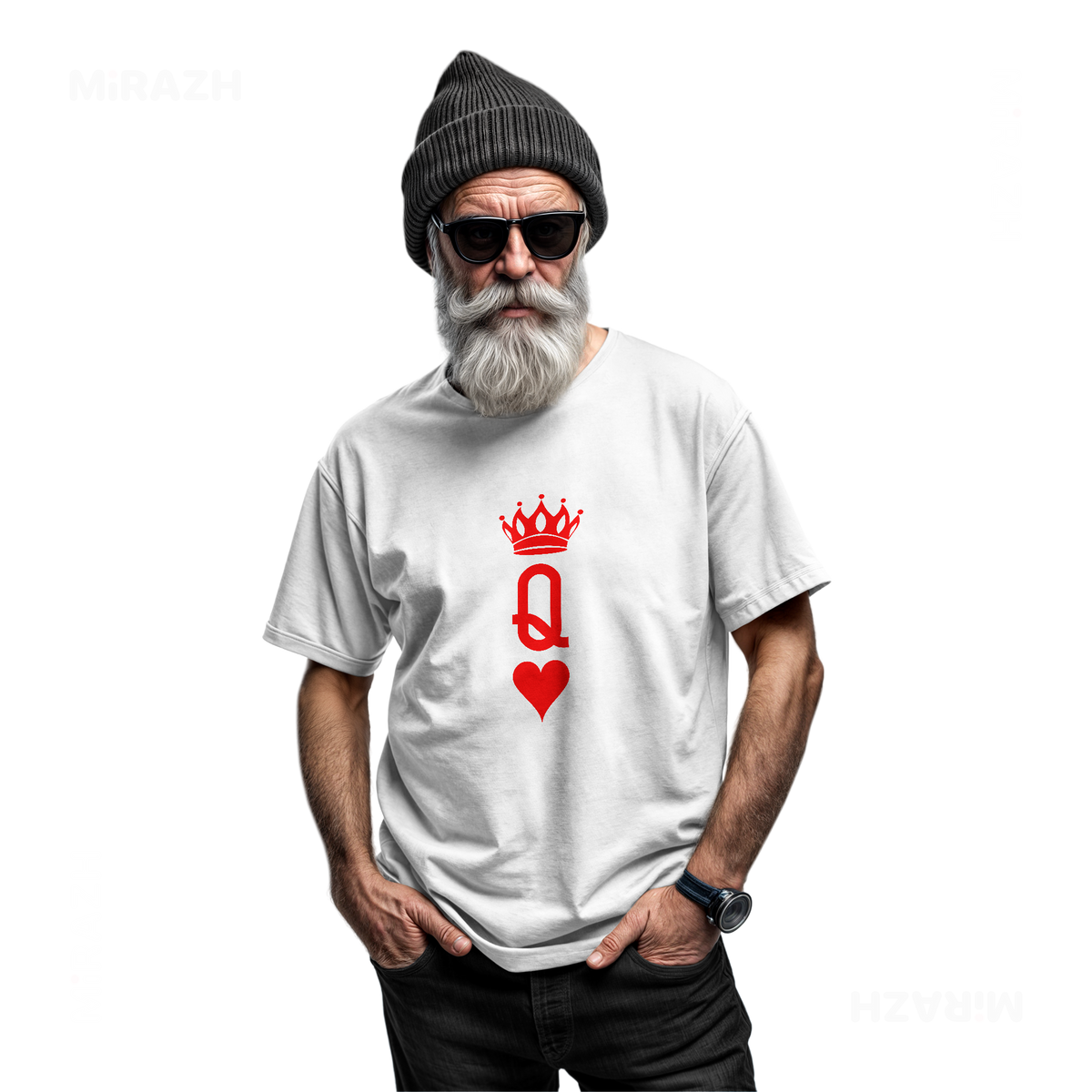 QueenOfHearts Adult T Shirt 06 White