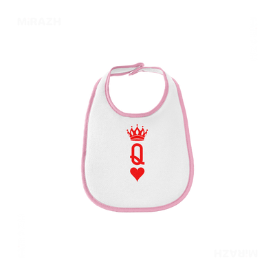 QueenOfHearts Baby Bibs 01 White Pink
