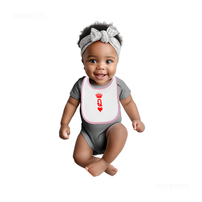 QueenOfHearts Baby Bibs 04 White Pink