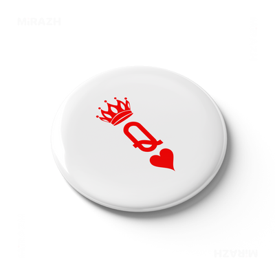 QueenOfHearts Button Magnet 03 Round