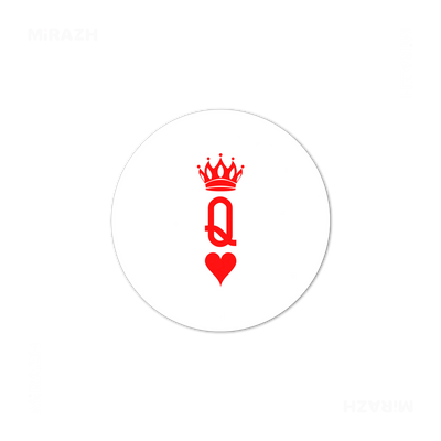 QueenOfHearts Ceramic Coaster 03 Round