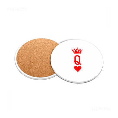 QueenOfHearts Ceramic Coaster 05 Round