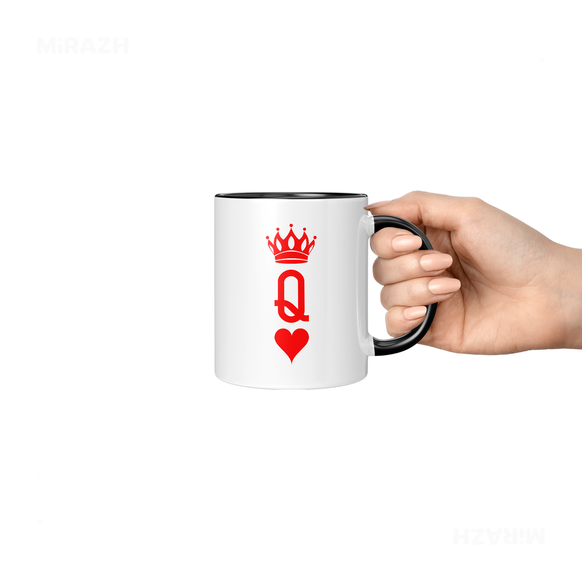 QueenOfHearts Ceramic Mug 06 White Black