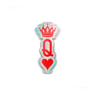 QueenOfHearts Die Cut Holographic Sticker 01
