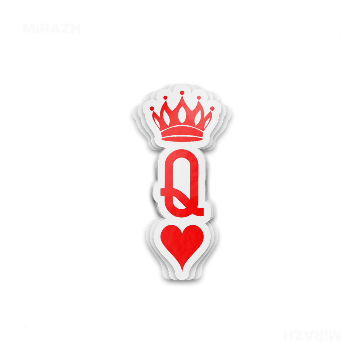 QueenOfHearts Die Cut Outdoor Sticker 01 Clear