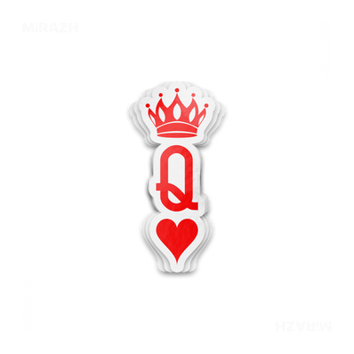 QueenOfHearts Die Cut Outdoor Sticker 01 White