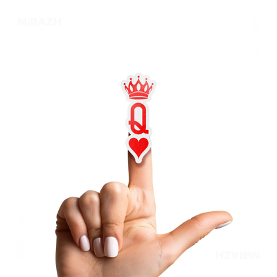 QueenOfHearts Die Cut Outdoor Sticker 02 Clear