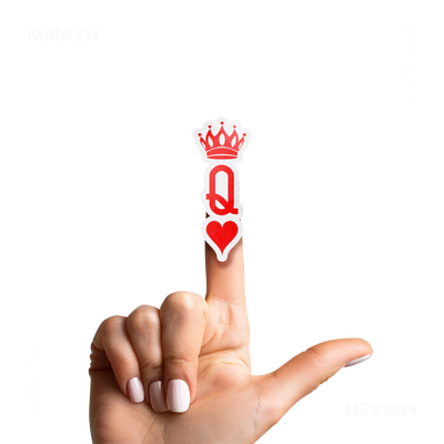 QueenOfHearts Die Cut Outdoor Sticker 02 White