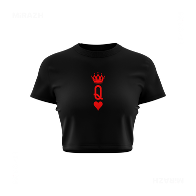 QueenOfHearts Fitted Crop Top 01 Black