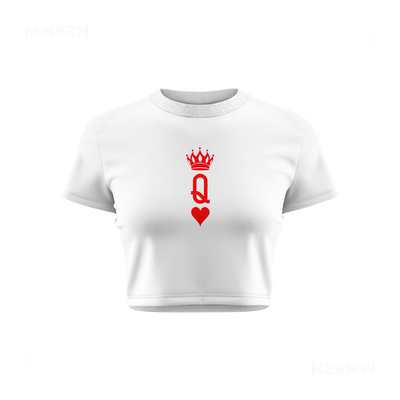 QueenOfHearts Fitted Crop Top 01 White