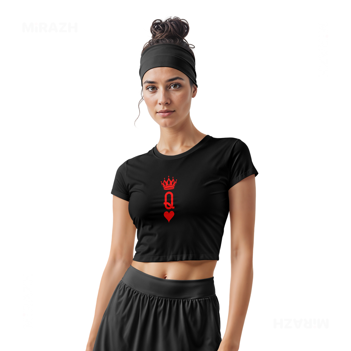 QueenOfHearts Fitted Crop Top 02 Black