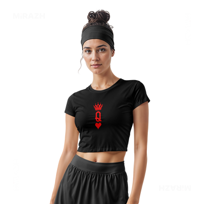 QueenOfHearts Fitted Crop Top 02 Black
