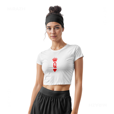 QueenOfHearts Fitted Crop Top 02 White