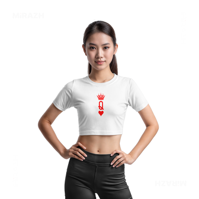 QueenOfHearts Fitted Crop Top 03 White