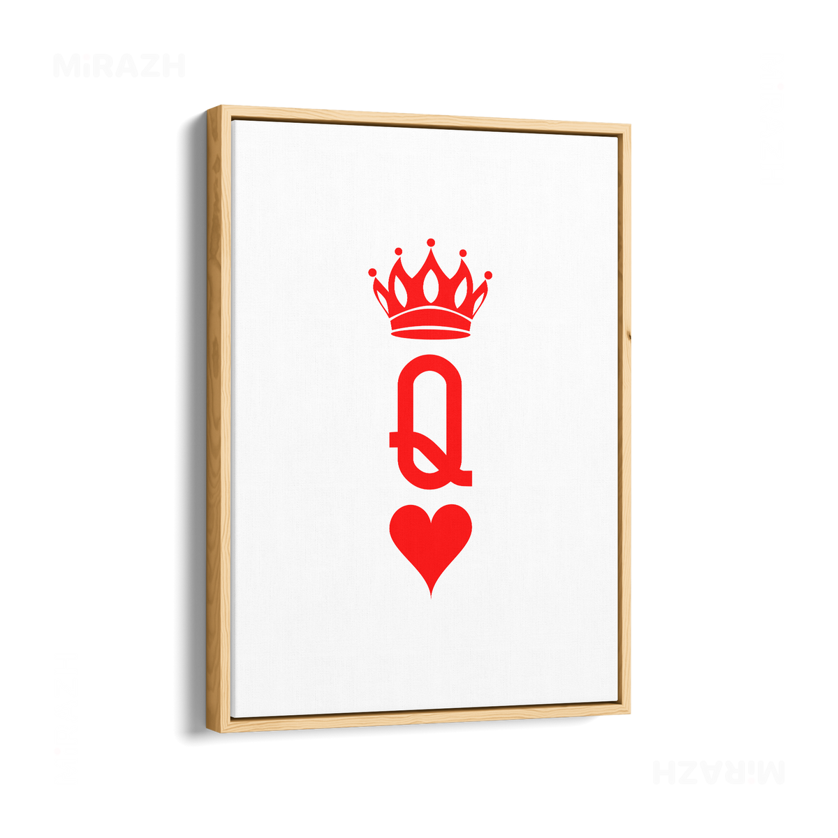 QueenOfHearts Framed Canvas 01 Natural Wood