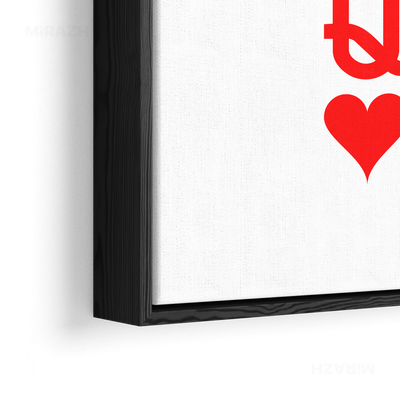 QueenOfHearts Framed Canvas 02 Black Wood
