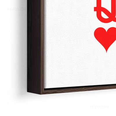 QueenOfHearts Framed Canvas 02 Dark Wood