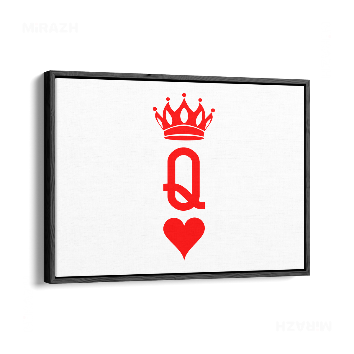 QueenOfHearts Framed Canvas 03 Black Wood