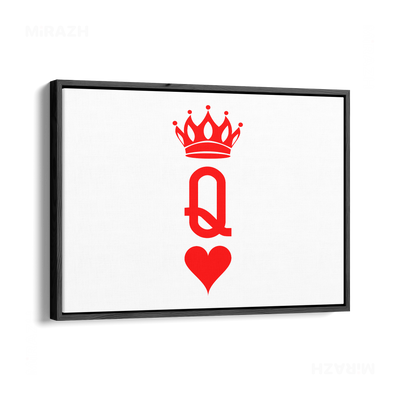 QueenOfHearts Framed Canvas 03 Black Wood