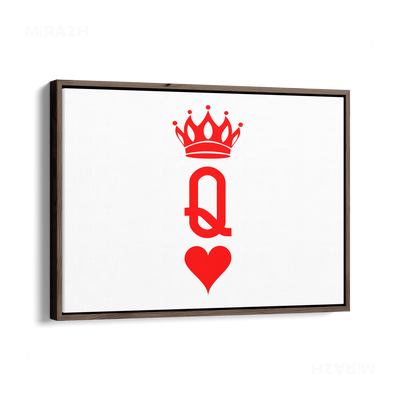 QueenOfHearts Framed Canvas 03 Dark Wood