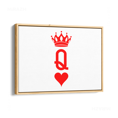 QueenOfHearts Framed Canvas 03 Natural Wood
