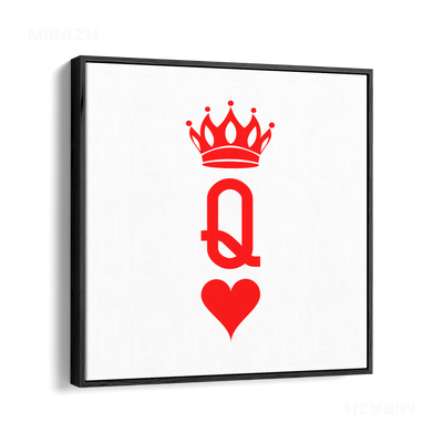 QueenOfHearts Framed Canvas 04 Black Wood