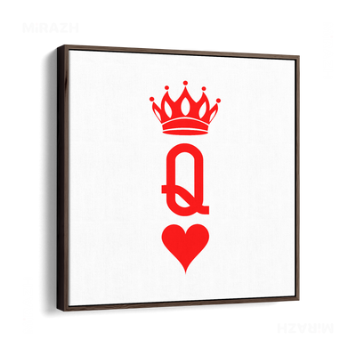 QueenOfHearts Framed Canvas 04 Dark Wood
