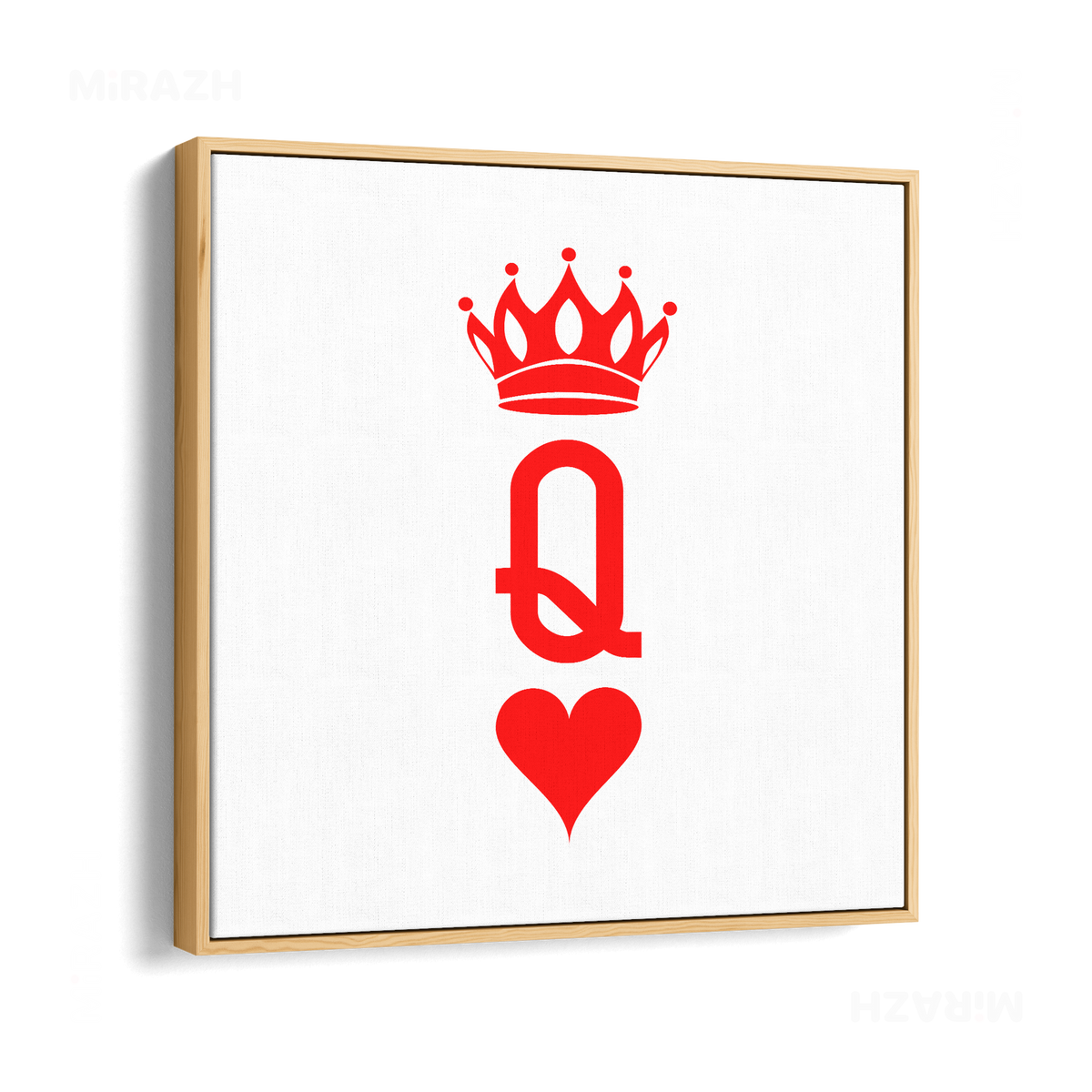 QueenOfHearts Framed Canvas 04 Natural Wood