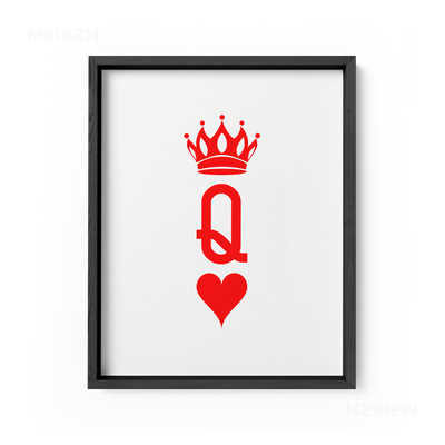QueenOfHearts Framed Poster 01 Black Wood