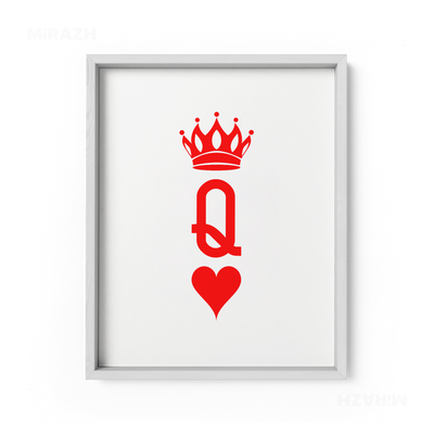 QueenOfHearts Framed Poster 01 White Wood