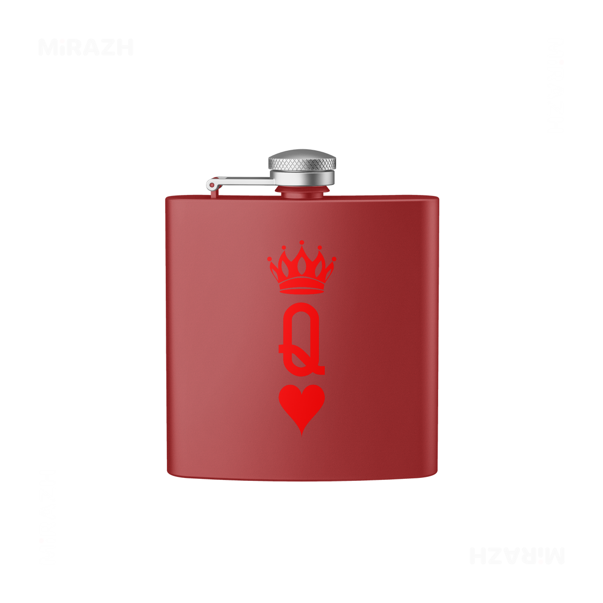 QueenOfHearts Hip Flasks 01 Red