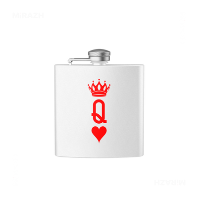 QueenOfHearts Hip Flasks 01 White