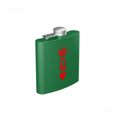 QueenOfHearts Hip Flasks 03 Green