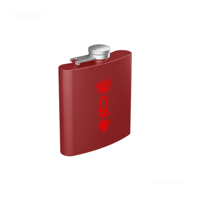QueenOfHearts Hip Flasks 03 Red