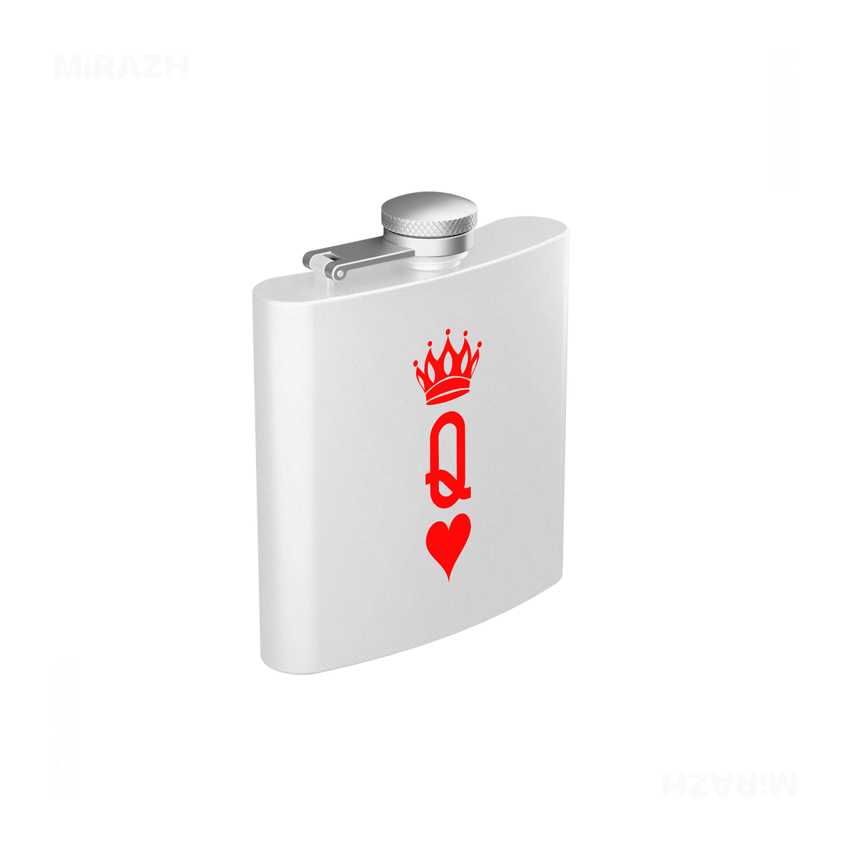 QueenOfHearts Hip Flasks 03 White