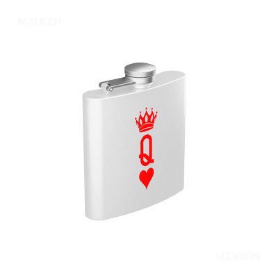 QueenOfHearts Hip Flasks 03 White