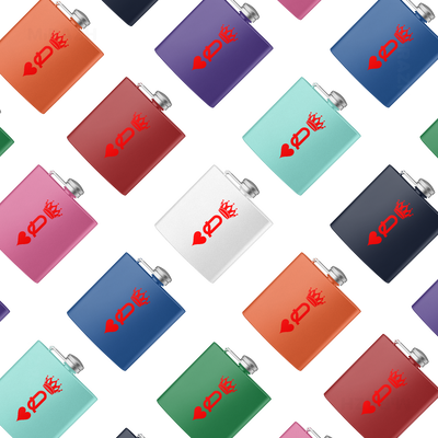 QueenOfHearts Hip Flasks 04 Red