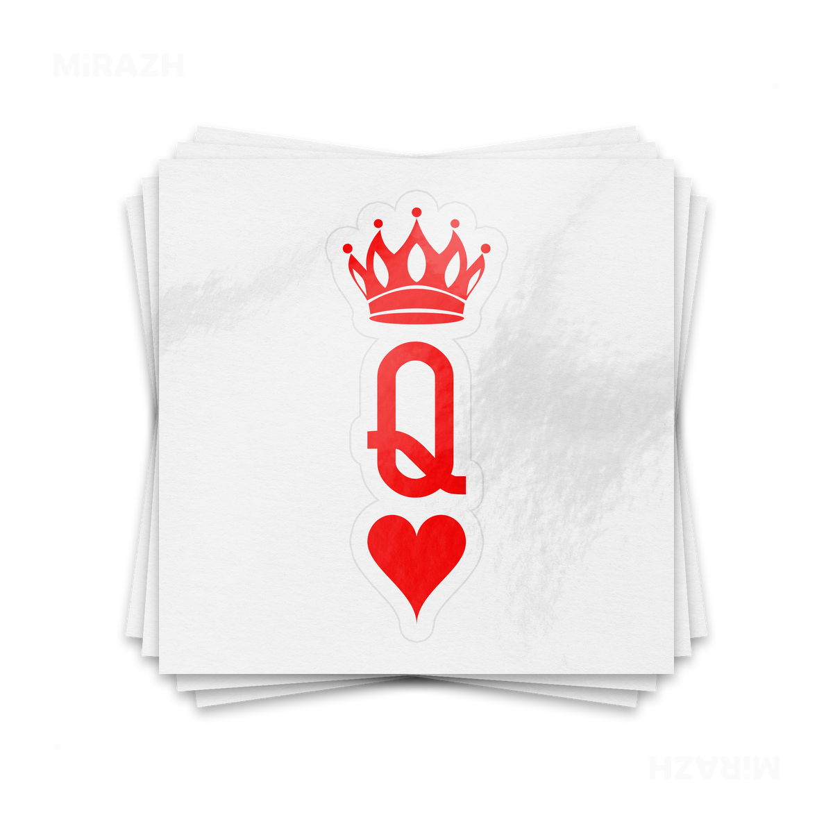 QueenOfHearts Kiss Cut Sticker 01 White