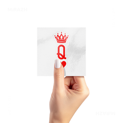 QueenOfHearts Kiss Cut Sticker 02 White