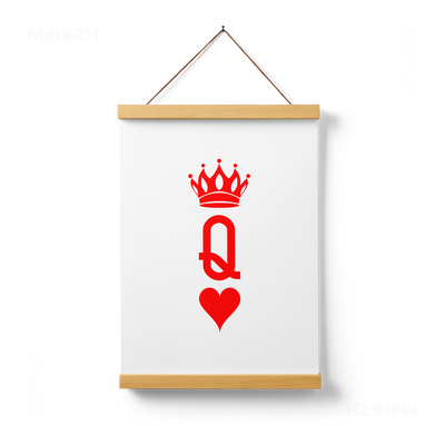 QueenOfHearts Magnetic Hanger Poster 01 Natural Wood