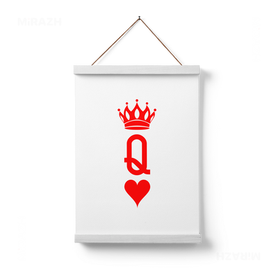 QueenOfHearts Magnetic Hanger Poster 01 White Wood