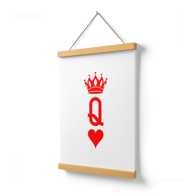 QueenOfHearts Magnetic Hanger Poster 03 Natural Wood