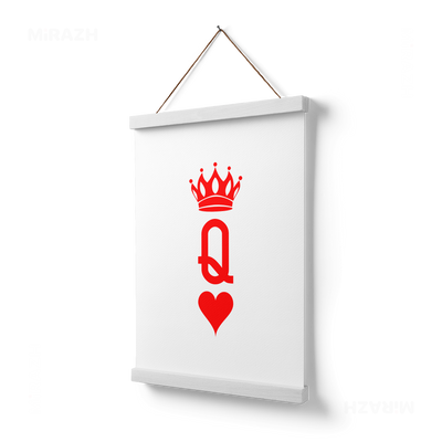QueenOfHearts Magnetic Hanger Poster 03 White Wood