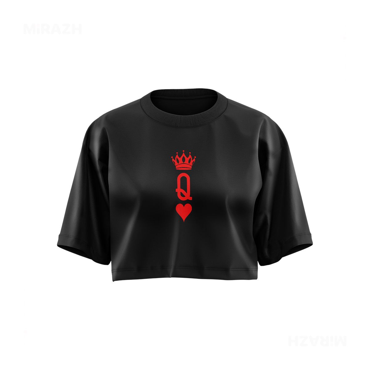 QueenOfHearts Over Sized Crop Top 01 Black